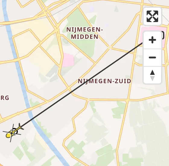Vlucht Traumahelikopter PH-DOC van Radboud Universitair Medisch Centrum naar Nijmegen op zondag 6 oktober 2024 1:19