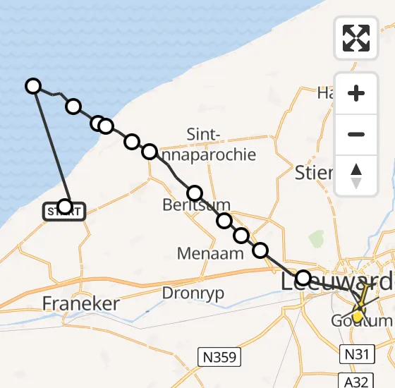 Vlucht Ambulancehelikopter PH-OOP van Klooster Lidlum naar Leeuwarden op zondag 6 oktober 2024 1:41