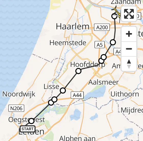 Vlucht Traumahelikopter PH-LLN van Leiden naar Amsterdam Heliport op zondag 6 oktober 2024 10:29