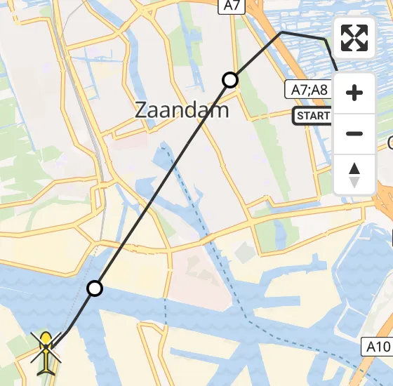 Vlucht Traumahelikopter PH-HVB van Oostzaan naar Amsterdam Heliport op zondag 6 oktober 2024 12:15