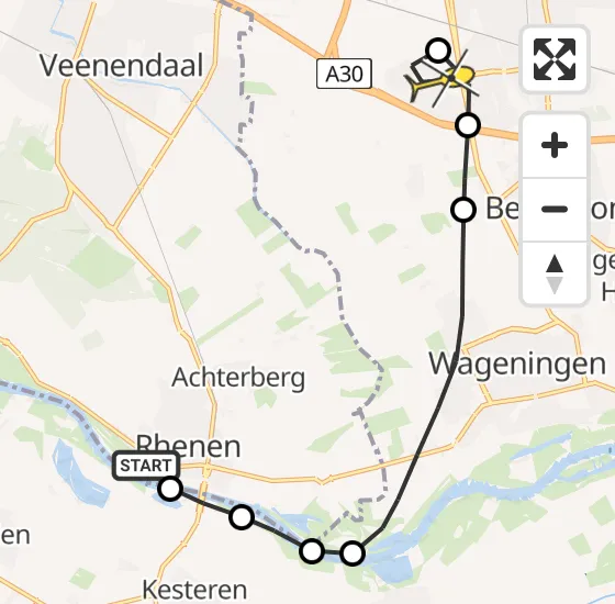 Vlucht Traumahelikopter PH-DOC van Rhenen naar Lukkien Heliport op zondag 6 oktober 2024 13:32