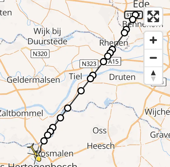 Vlucht Traumahelikopter PH-DOC van Lukkien Heliport naar 's-Hertogenbosch op zondag 6 oktober 2024 14:28