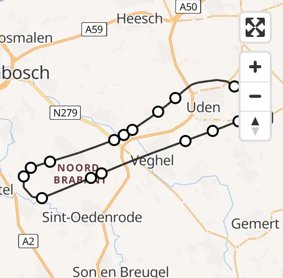 Vlucht Traumahelikopter PH-DOC van Vliegbasis Volkel naar Vliegbasis Volkel op zondag 6 oktober 2024 18:42