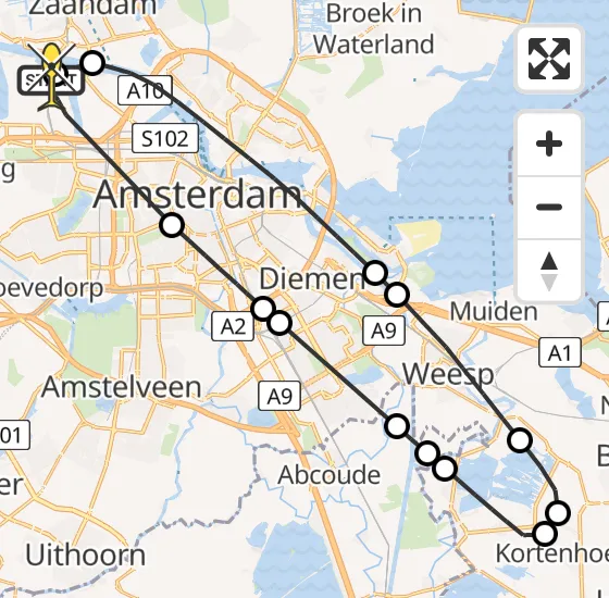 Vlucht Traumahelikopter PH-LLN van Amsterdam Heliport naar Amsterdam Heliport op zondag 6 oktober 2024 19:15