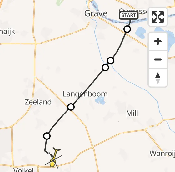 Vlucht Traumahelikopter PH-DOC van Overasselt naar Vliegbasis Volkel op zondag 6 oktober 2024 19:53