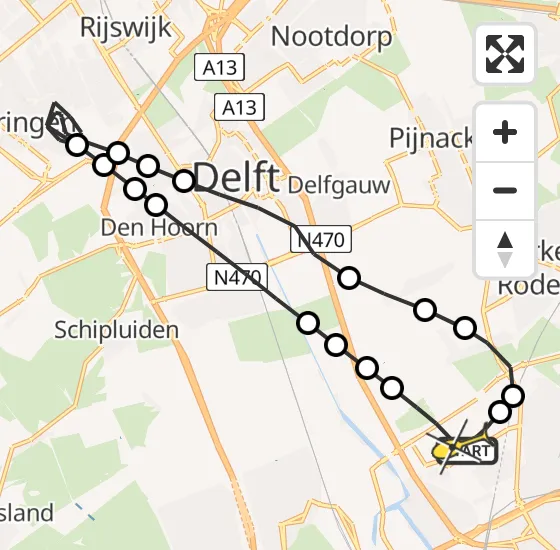Vlucht Traumahelikopter PH-HVB van Rotterdam The Hague Airport naar Rotterdam The Hague Airport op maandag 7 oktober 2024 9:12