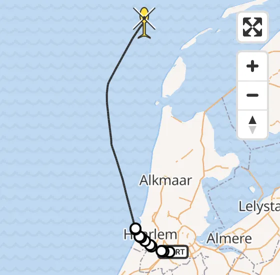 Vlucht Politiehelikopter PH-PXX van Schiphol naar  op maandag 7 oktober 2024 9:13