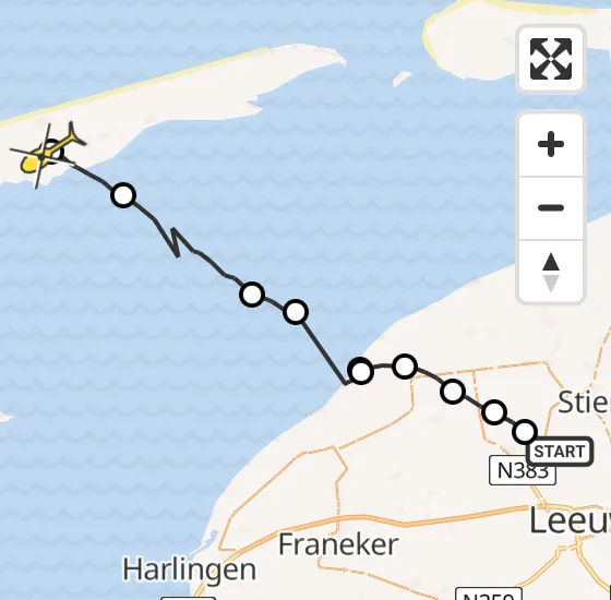 Vlucht Ambulancehelikopter PH-OOP van Bitgummole naar Landerum op maandag 7 oktober 2024 9:15