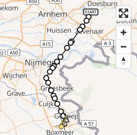 Vlucht Politiehelikopter PH-PXE van Giesbeek naar Beugen op maandag 7 oktober 2024 10:21