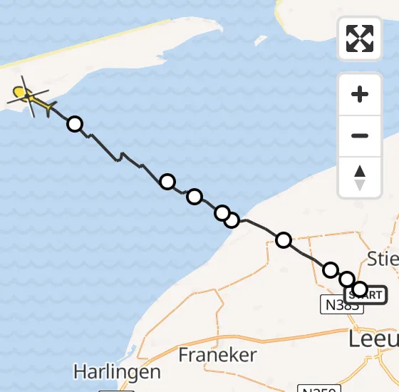 Vlucht Ambulancehelikopter PH-OOP van Ingelum naar Formerum op maandag 7 oktober 2024 12:33