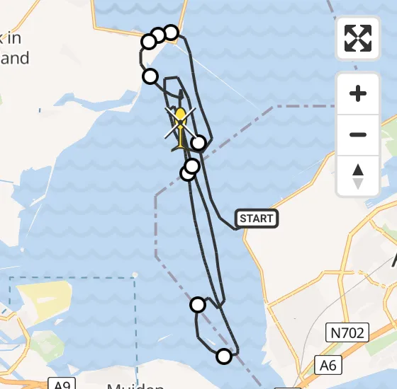 Vlucht Kustwachthelikopter PH-SAR van Almere naar Marken op maandag 7 oktober 2024 18:37