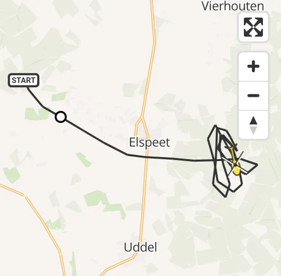 Vlucht Politiehelikopter PH-PXX van Ermelo naar Elspeet op maandag 7 oktober 2024 20:20