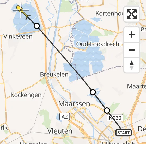 Vlucht Politiehelikopter PH-PXE van Utrecht naar Vinkeveen op maandag 7 oktober 2024 21:49