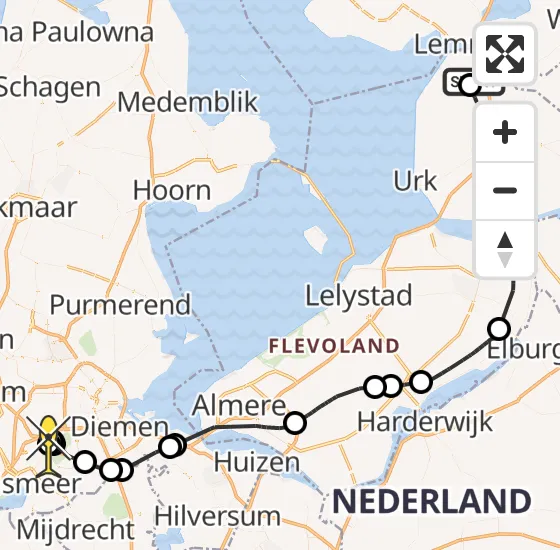 Vlucht Politiehelikopter PH-PXC van Rutten naar Schiphol op dinsdag 8 oktober 2024 14:11