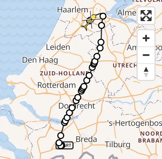 Vlucht Politiehelikopter PH-PXX van Breda International Airport naar Schiphol op dinsdag 8 oktober 2024 14:17