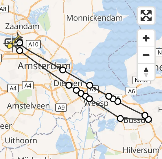 Vlucht Traumahelikopter PH-LLN van Amsterdam Heliport naar Amsterdam Heliport op dinsdag 8 oktober 2024 15:13