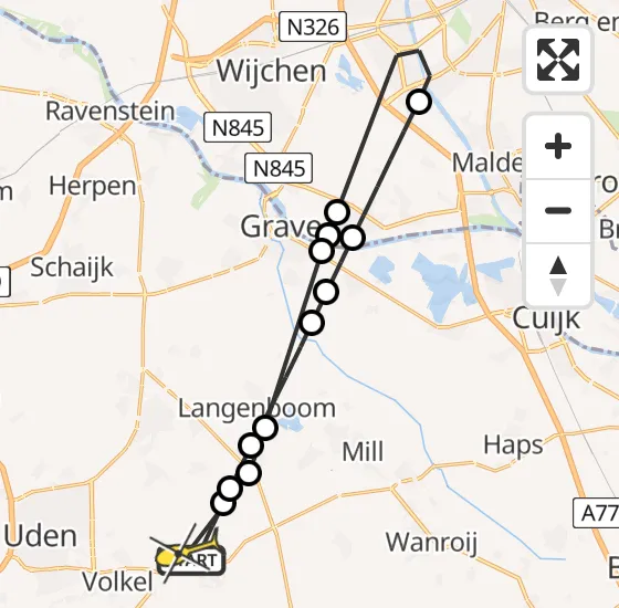 Vlucht Traumahelikopter PH-DOC van Vliegbasis Volkel naar Vliegbasis Volkel op dinsdag 8 oktober 2024 16:00