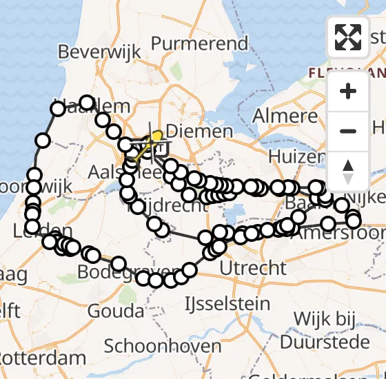 Vlucht Politiehelikopter PH-PXX van Schiphol naar Schiphol op dinsdag 8 oktober 2024 16:07