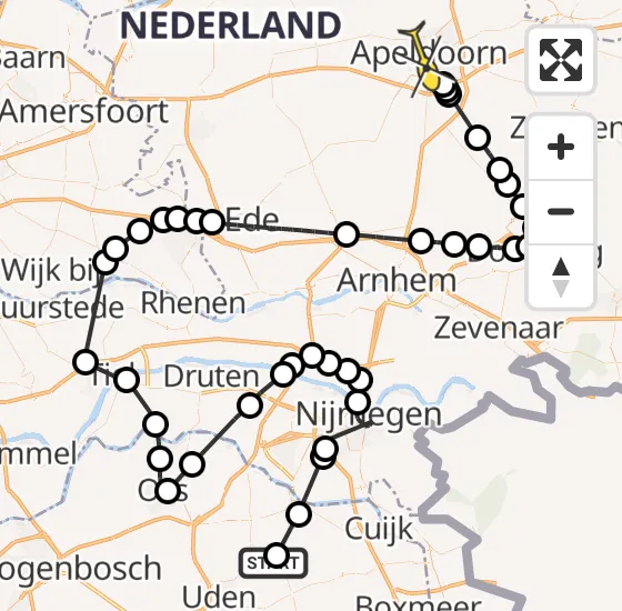 Vlucht Politiehelikopter PH-PXA van Zeeland naar Apeldoorn op dinsdag 8 oktober 2024 16:52