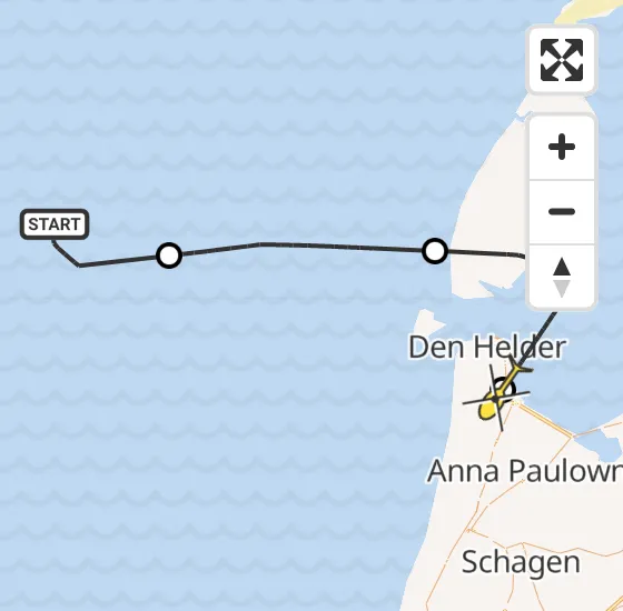 Vlucht Kustwachthelikopter PH-SAR van  naar Vliegveld De Kooy op dinsdag 8 oktober 2024 18:31