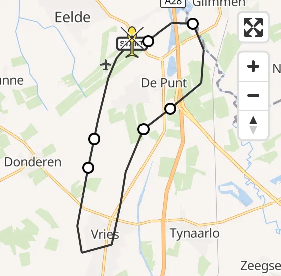 Vlucht Traumahelikopter PH-TTR van Groningen Airport Eelde naar Groningen Airport Eelde op dinsdag 8 oktober 2024 18:44