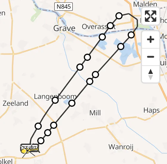 Vlucht Traumahelikopter PH-DOC van Vliegbasis Volkel naar Vliegbasis Volkel op dinsdag 8 oktober 2024 19:25