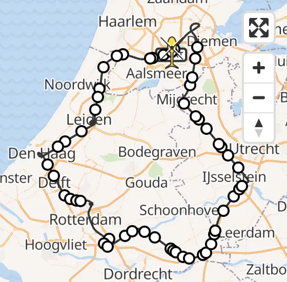 Vlucht Politiehelikopter PH-PXD van Schiphol naar Schiphol op dinsdag 8 oktober 2024 20:51