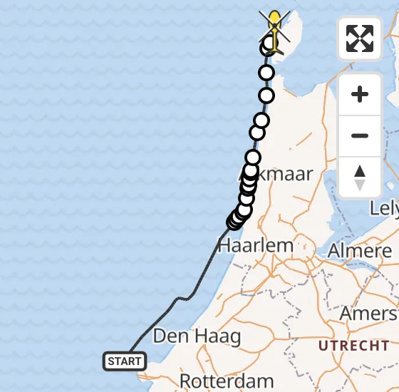 Vlucht Politiehelikopter PH-PXX van  naar De Koog op woensdag 9 oktober 2024 9:40