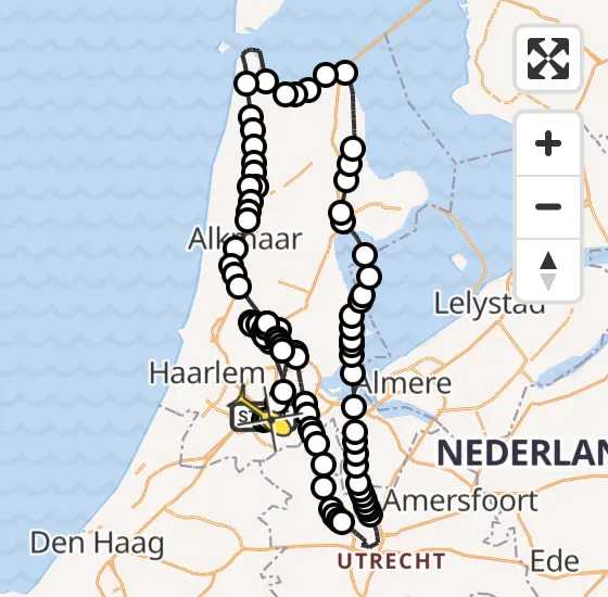 Vlucht Politiehelikopter PH-PXX van Schiphol naar Schiphol op woensdag 9 oktober 2024 15:22