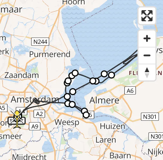 Vlucht Politiehelikopter PH-PXC van Schiphol naar Schiphol op woensdag 9 oktober 2024 16:35