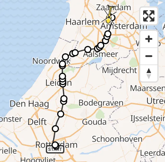 Vlucht Traumahelikopter PH-LLN van Erasmus MC naar Amsterdam Heliport op woensdag 9 oktober 2024 19:37