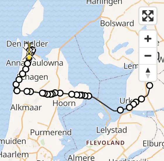 Vlucht Kustwachthelikopter PH-SAR van Oldeouwer naar Vliegveld De Kooy op woensdag 9 oktober 2024 20:30