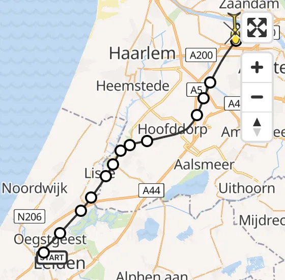 Vlucht Traumahelikopter PH-LLN van Leiden naar Amsterdam Heliport op vrijdag 11 oktober 2024 10:18