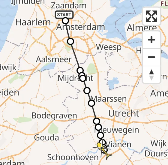 Vlucht Traumahelikopter PH-LLN van Amsterdam Heliport naar Lexmond op vrijdag 11 oktober 2024 15:20