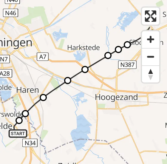 Vlucht Traumahelikopter PH-TTR van Groningen Airport Eelde naar Schildwolde op vrijdag 11 oktober 2024 16:22