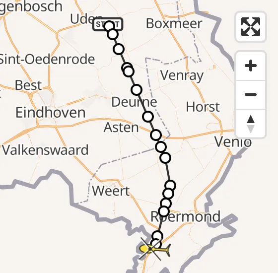 Vlucht Traumahelikopter PH-DOC van Vliegbasis Volkel naar Echt op vrijdag 11 oktober 2024 18:01