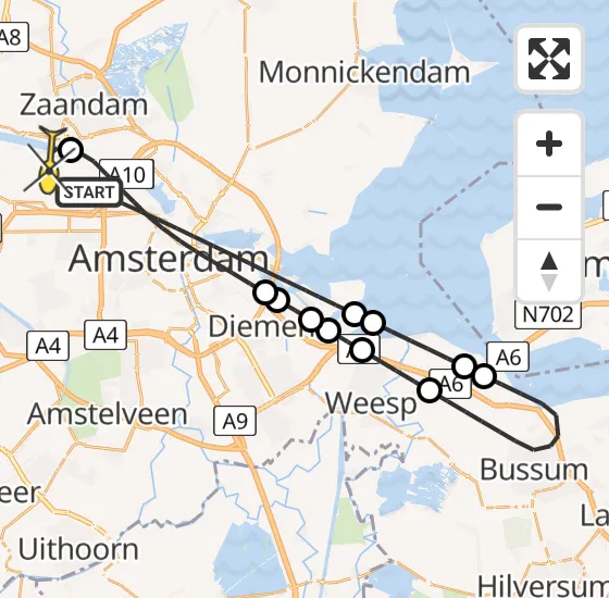 Vlucht Traumahelikopter PH-LLN van Amsterdam naar Amsterdam Heliport op vrijdag 11 oktober 2024 20:08