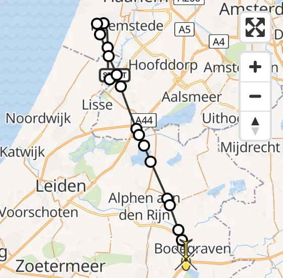 Vlucht Traumahelikopter PH-LLN van Beinsdorp naar Bodegraven op zaterdag 12 oktober 2024 14:34