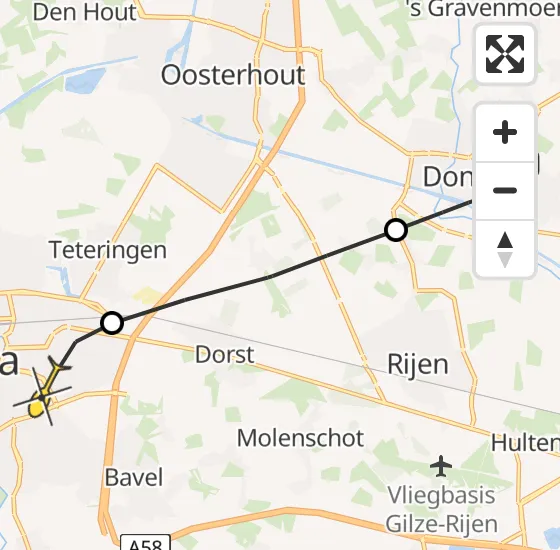 Vlucht Traumahelikopter PH-HVB van Dongen naar Breda op zaterdag 12 oktober 2024 14:56