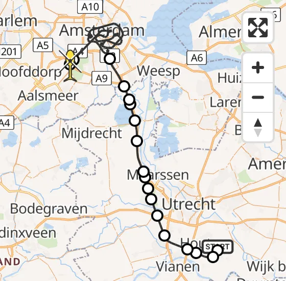 Vlucht Politiehelikopter PH-PXC van Houten naar Schiphol op zaterdag 12 oktober 2024 16:21