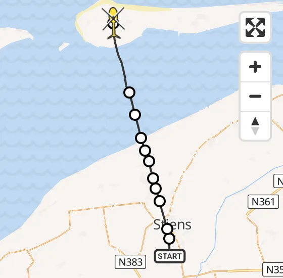 Vlucht Ambulancehelikopter PH-OOP van Vliegbasis Leeuwarden naar Ameland Airport Ballum op zaterdag 12 oktober 2024 19:07