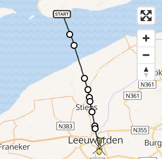 Vlucht Ambulancehelikopter PH-OOP van Ballum naar Leeuwarden op zaterdag 12 oktober 2024 19:31