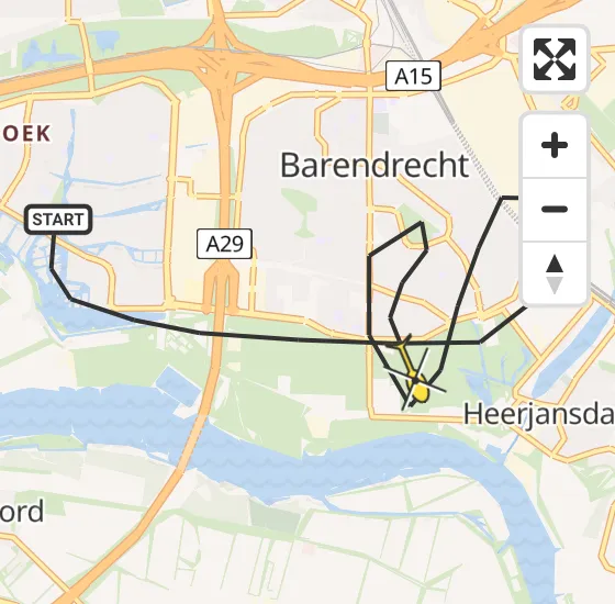 Vlucht Traumahelikopter PH-HVB van Barendrecht naar Barendrecht op zaterdag 12 oktober 2024 20:15