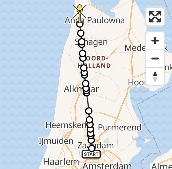 Vlucht Traumahelikopter PH-LLN van Amsterdam Heliport naar Callantsoog op zondag 13 oktober 2024 1:38