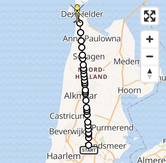 Vlucht Traumahelikopter PH-LLN van Amsterdam Heliport naar Den Helder op zondag 13 oktober 2024 11:48