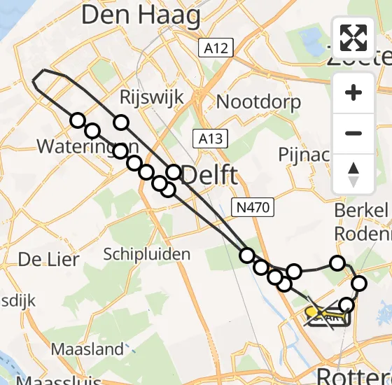 Vlucht Traumahelikopter PH-HVB van Rotterdam The Hague Airport naar Rotterdam The Hague Airport op zondag 13 oktober 2024 12:04