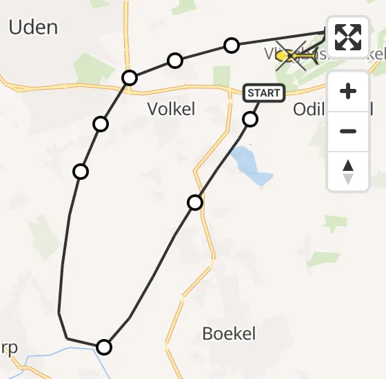 Vlucht Traumahelikopter PH-DOC van Vliegbasis Volkel naar Vliegbasis Volkel op zondag 13 oktober 2024 13:20