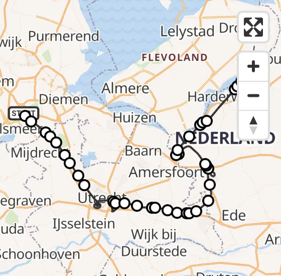 Vlucht Politiehelikopter PH-PXC van Schiphol naar Biddinghuizen op zondag 13 oktober 2024 16:09