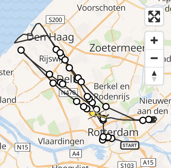 Vlucht Politiehelikopter PH-PXE van Rotterdam naar Rotterdam The Hague Airport op zondag 13 oktober 2024 16:50