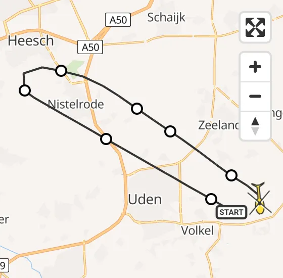 Vlucht Traumahelikopter PH-DOC van Vliegbasis Volkel naar Vliegbasis Volkel op zondag 13 oktober 2024 17:18